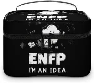 ENFP I'm An Idea Factory MBTI Portable Makeup Bag Large Capacity Toiletry Receiving Cosmetic Bags With Handle And Divider