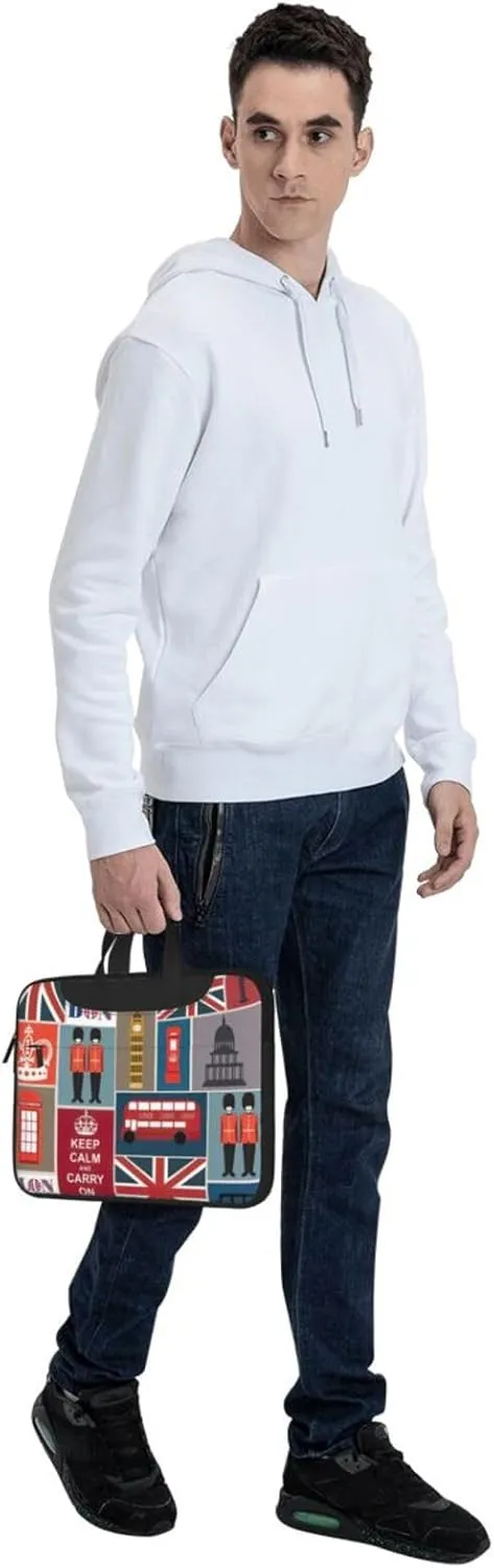 England Symbols Print Versatile Laptop Bag Men's Laptop Case & Womenâ€™s Computer Bag with Shoulder Strap