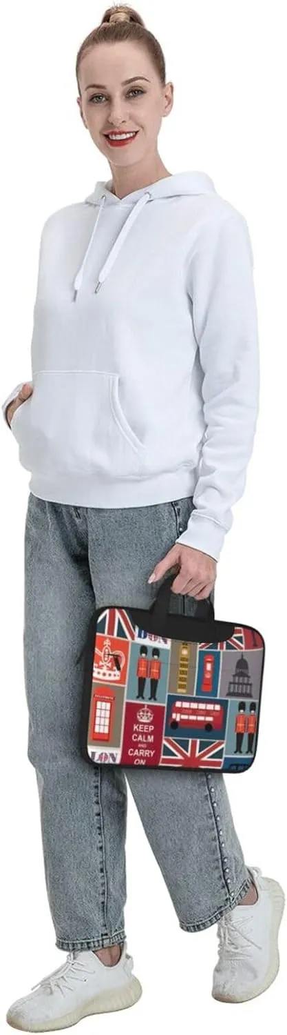 England Symbols Print Versatile Laptop Bag Men's Laptop Case & Womenâ€™s Computer Bag with Shoulder Strap