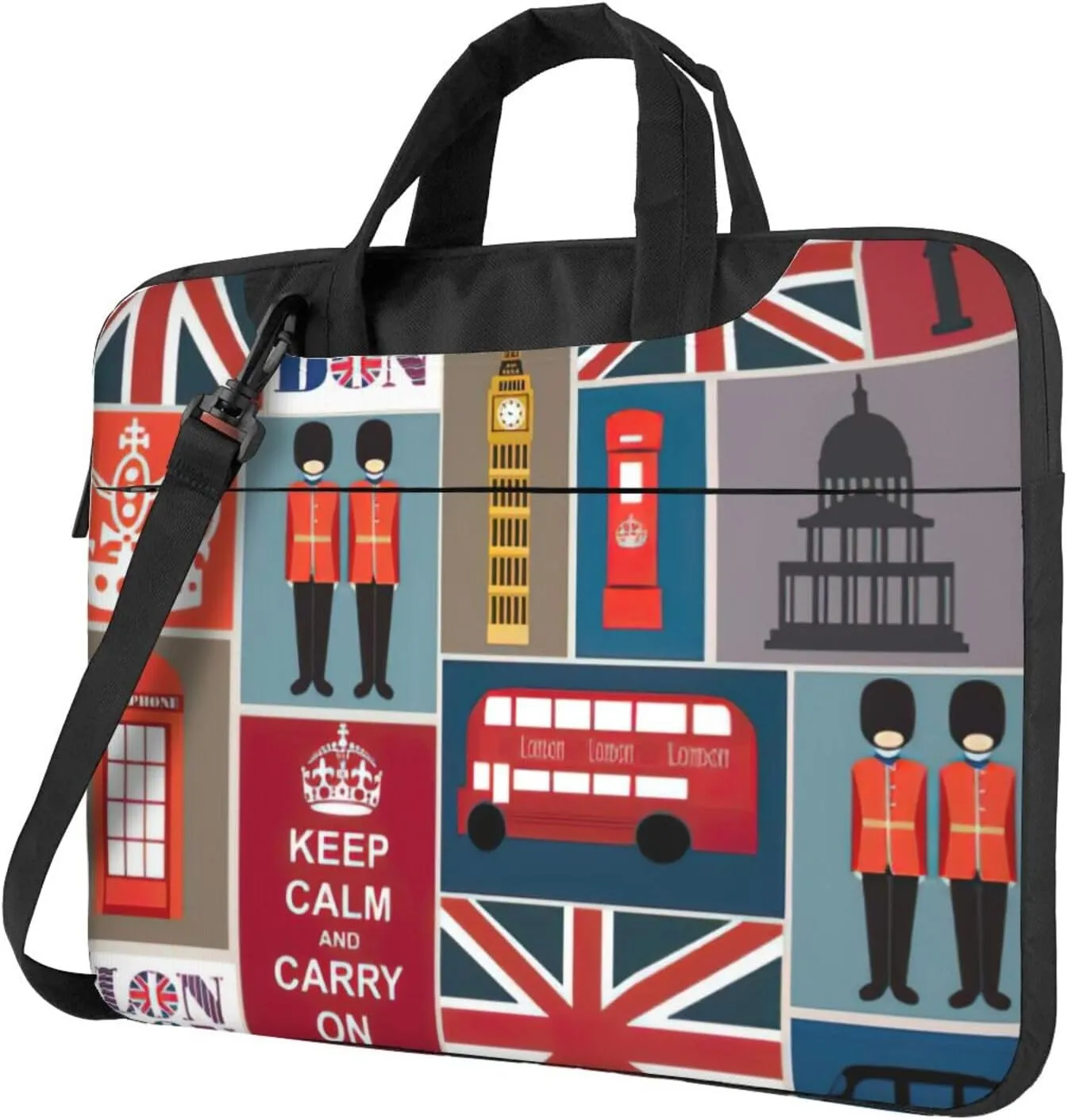 England Symbols Print Versatile Laptop Bag Men's Laptop Case & Womenâ€™s Computer Bag with Shoulder Strap