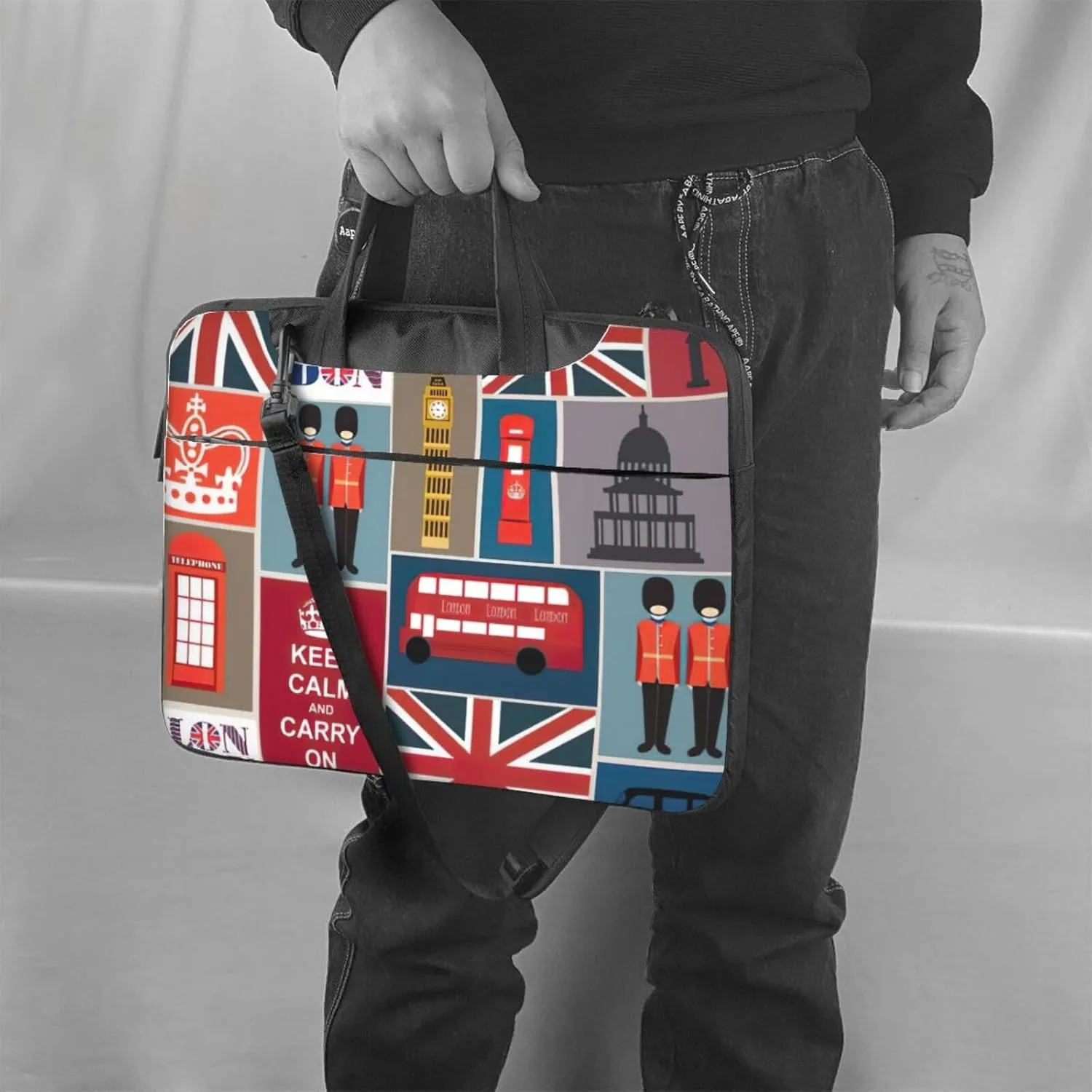 England Symbols Print Versatile Laptop Bag Men's Laptop Case & Womenâ€™s Computer Bag with Shoulder Strap
