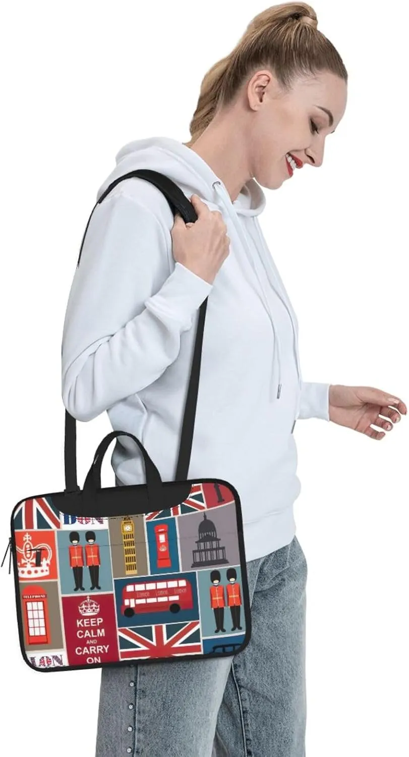 England Symbols Print Versatile Laptop Bag Men's Laptop Case & Womenâ€™s Computer Bag with Shoulder Strap