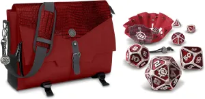 ENHANCE Tabletop Collector's Edition RPG Player's Essentials DND Bag (Dragon Red)   Collector's Edition Metal Dice Set (Dragon Red) - Bundle