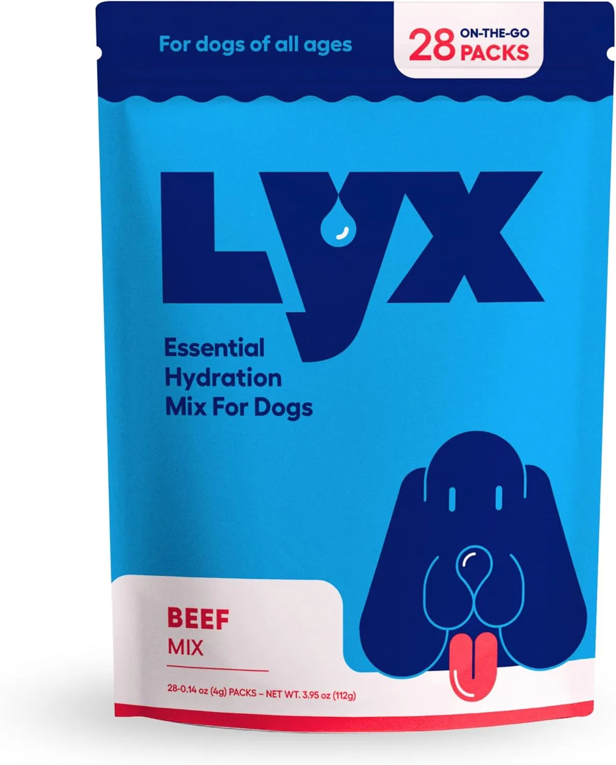 Essential Hydration for Dogs – Electrolyte & Nutrient Water Enhancer for Active & Senior Dogs – Supports Hydration, Recovery & Wellness – Travel-Friendly Supplement Packets – 28 Count (Beef)