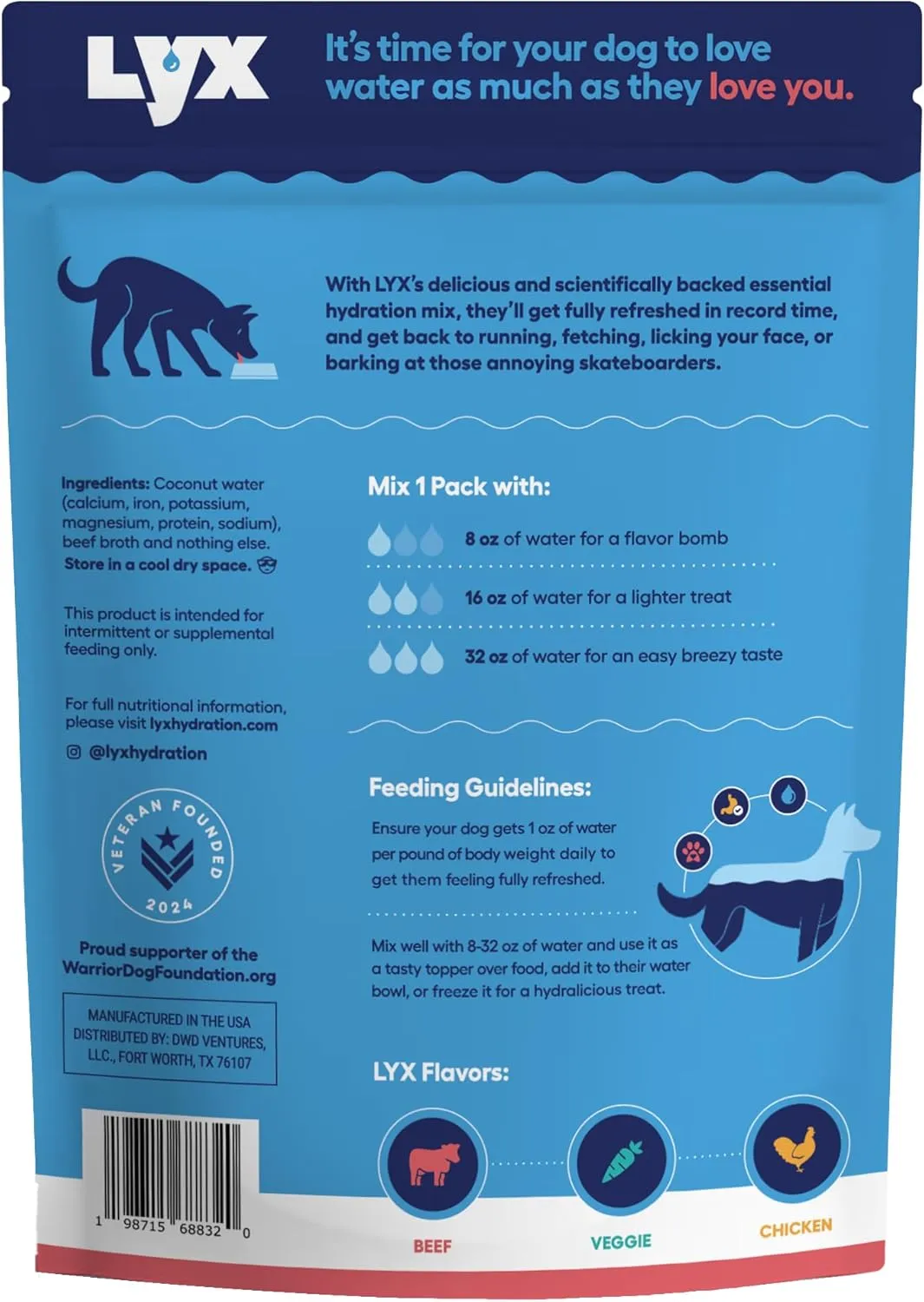 Essential Hydration for Dogs – Electrolyte & Nutrient Water Enhancer for Active & Senior Dogs – Supports Hydration, Recovery & Wellness – Travel-Friendly Supplement Packets – 28 Count (Beef)