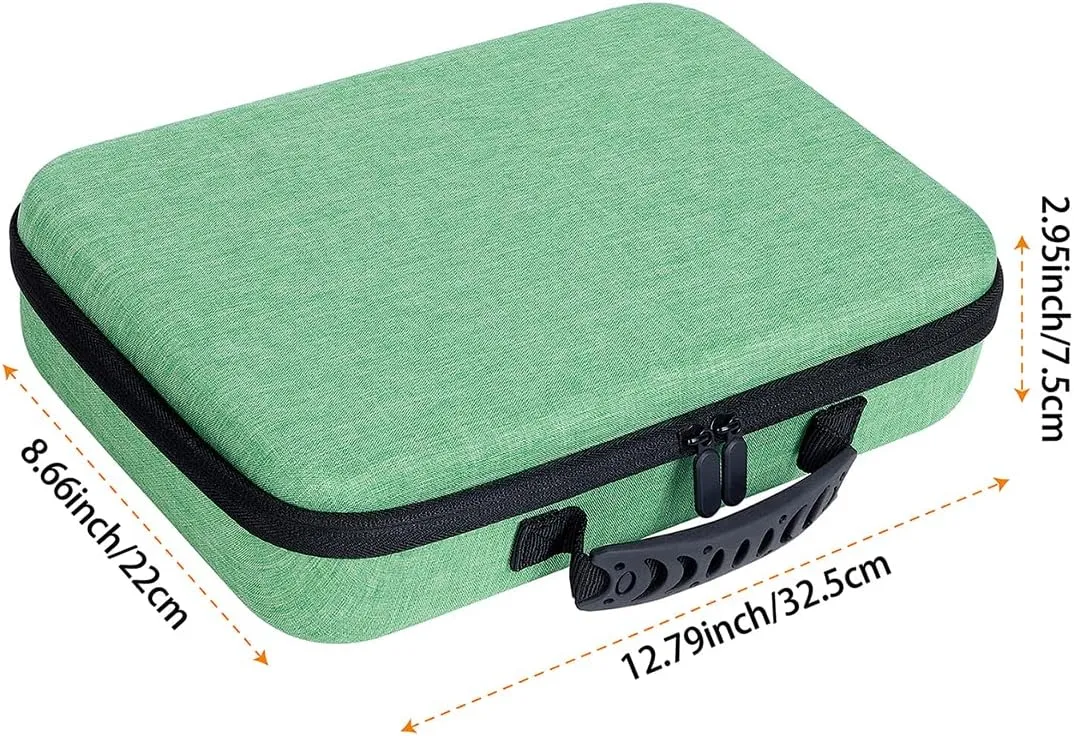 Essential Oils Carrying Case Holds 60 Grids for 1-3ML Roller Bottles 5ml, 10ml, 15ml Bottles Storage Organizer Bag Hard Shell EVA, Essential Oil Bag with Detachable Sponge Pad Green