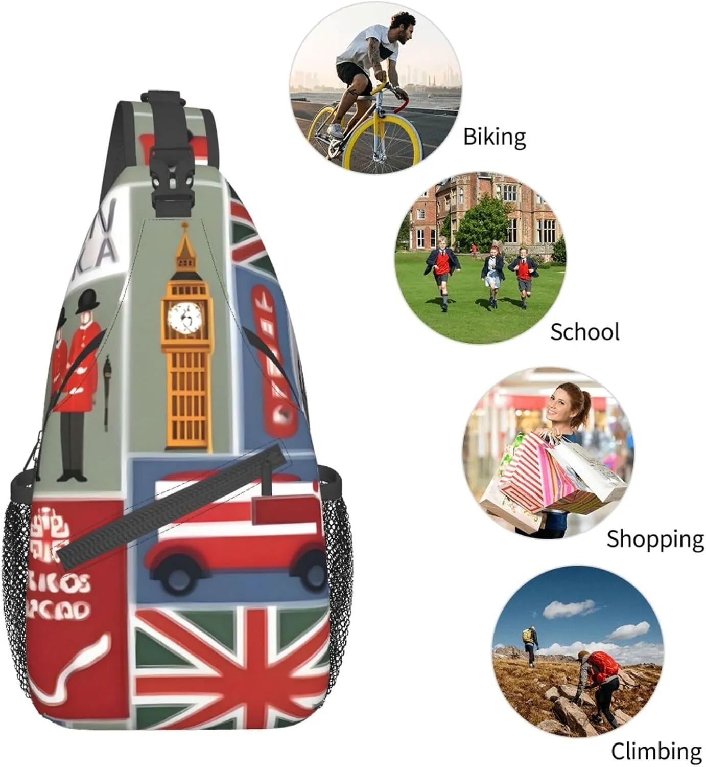 Explosion Firework 3d Unisex Crossbody Backpack Travel Hiking Casual Chest Bags Lightweight Fashion