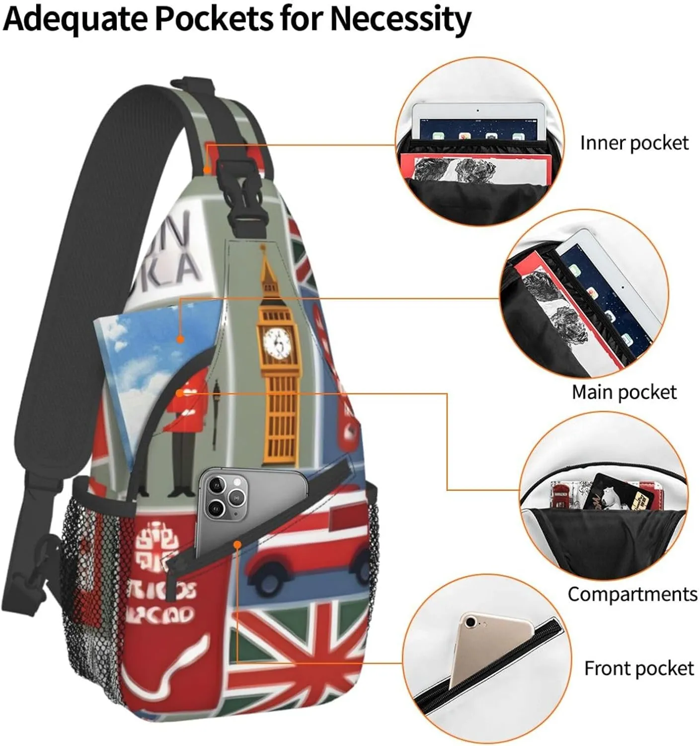 Explosion Firework 3d Unisex Crossbody Backpack Travel Hiking Casual Chest Bags Lightweight Fashion
