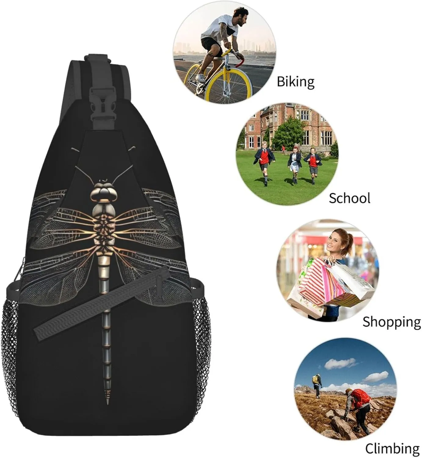 Explosion Firework 3d Unisex Crossbody Backpack Travel Hiking Casual Chest Bags Lightweight Fashion