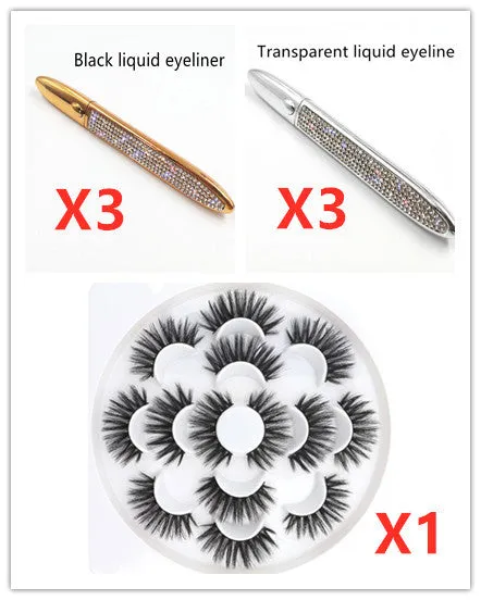 False Eyelashes, Self-adhesive Multicolor Eyeliner