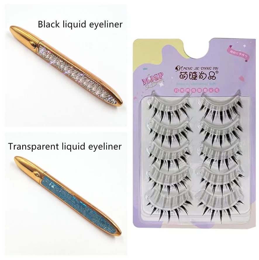 False Eyelashes, Self-adhesive Multicolor Eyeliner