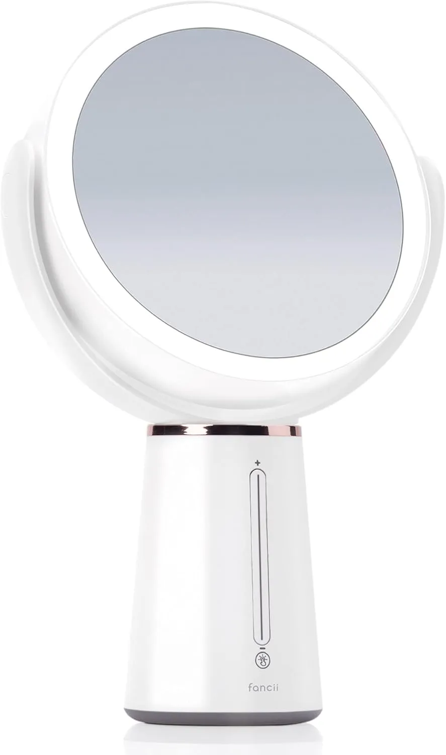 Fancii LED Lighted Magnifying Makeup Mirror with Double-Sided 1x/ 10x Magnification, Rechargeable and Adjustable Brightness, Large Tabletop Vanity Mirror (Nova)