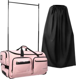 Fanwoli 23" Dance Bag with Garment Rack and Privacy Cover | Upgraded Stable System & Fabric | More Lightweight & Wear-Resistant | Ideal Competition Duffle Bag for Dancers Livestreamer Athletes
