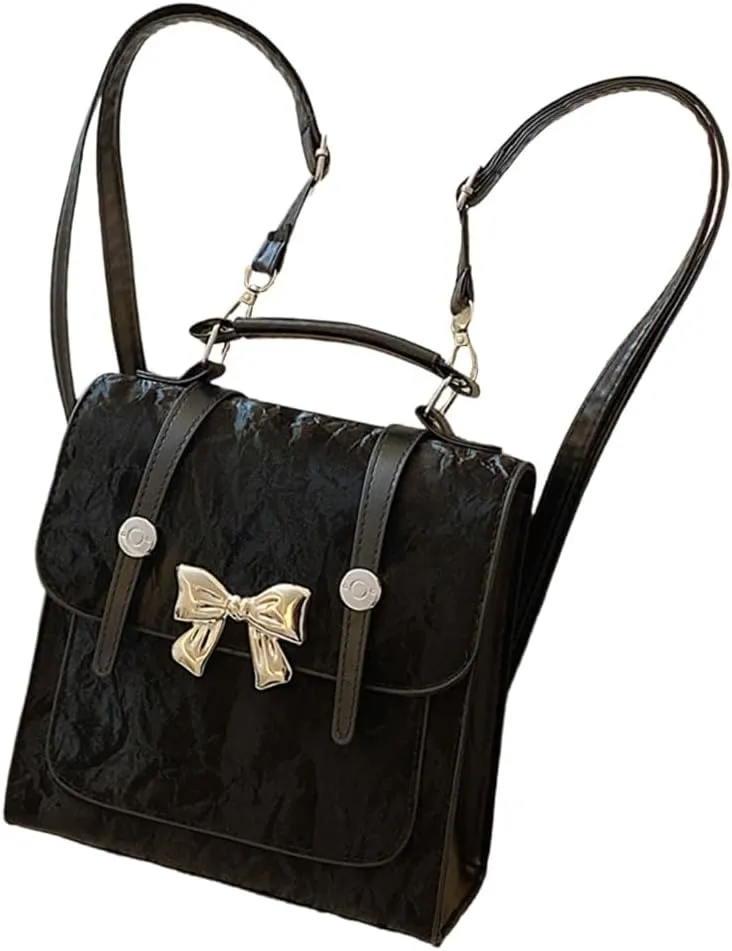 Fashion Backpack Small Back Pack Simple Daypacks Travel Backpack with Bows Students School Bag for Woman Girls