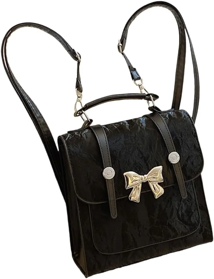 Fashion Backpack Small Back Pack Simple Daypacks Travel Backpack with Bows Students School Bag for Woman Girls