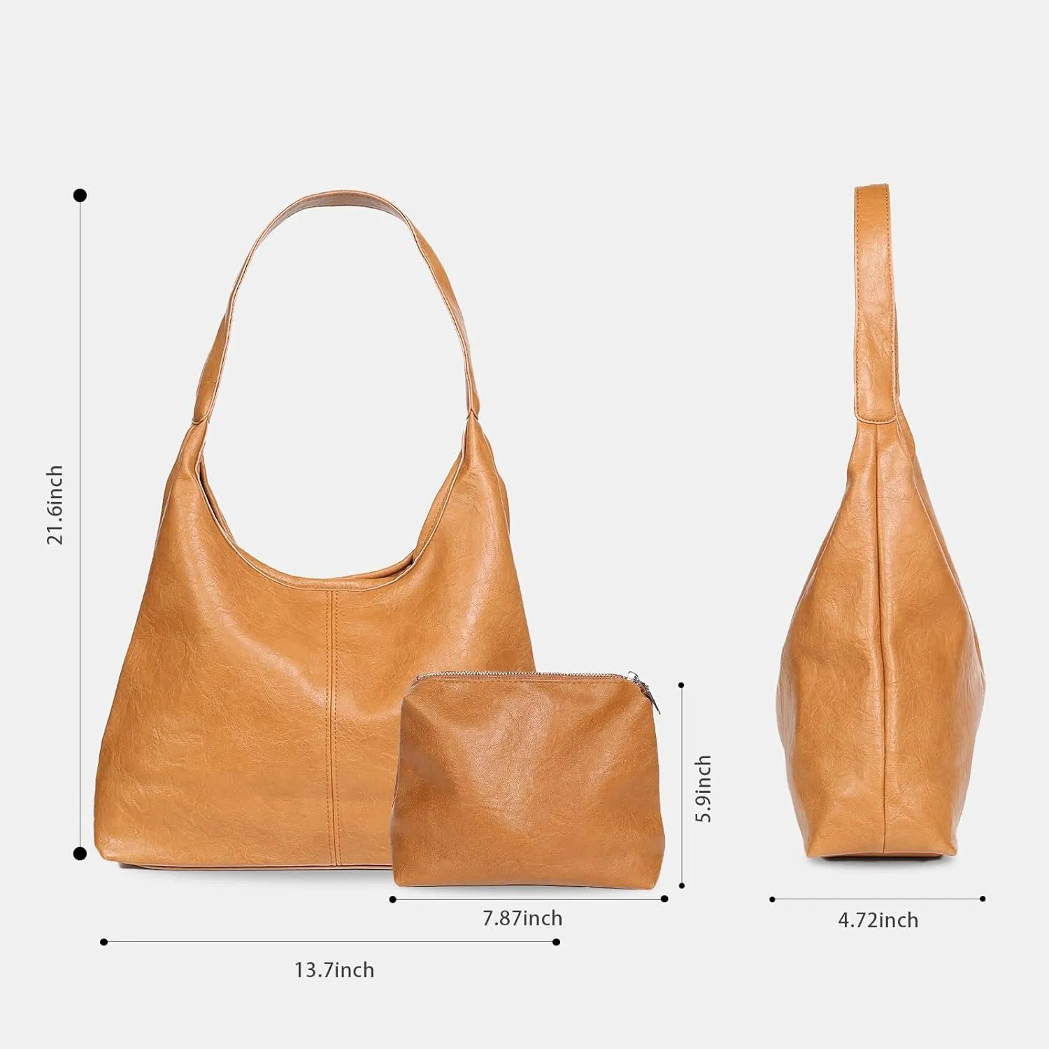 Fashion Women's Tote Bag with Smaller Inner Bag - Pockets, Fixed Length Strap for Hand or Shoulder Carry