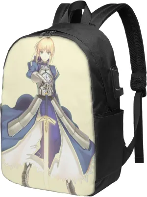Fate Zero Fate Stay Night Laptop Backpack College Backpack Waterproof Durable Business Backpack With Usb Port Work Travel Casual Daypack 17 Inch