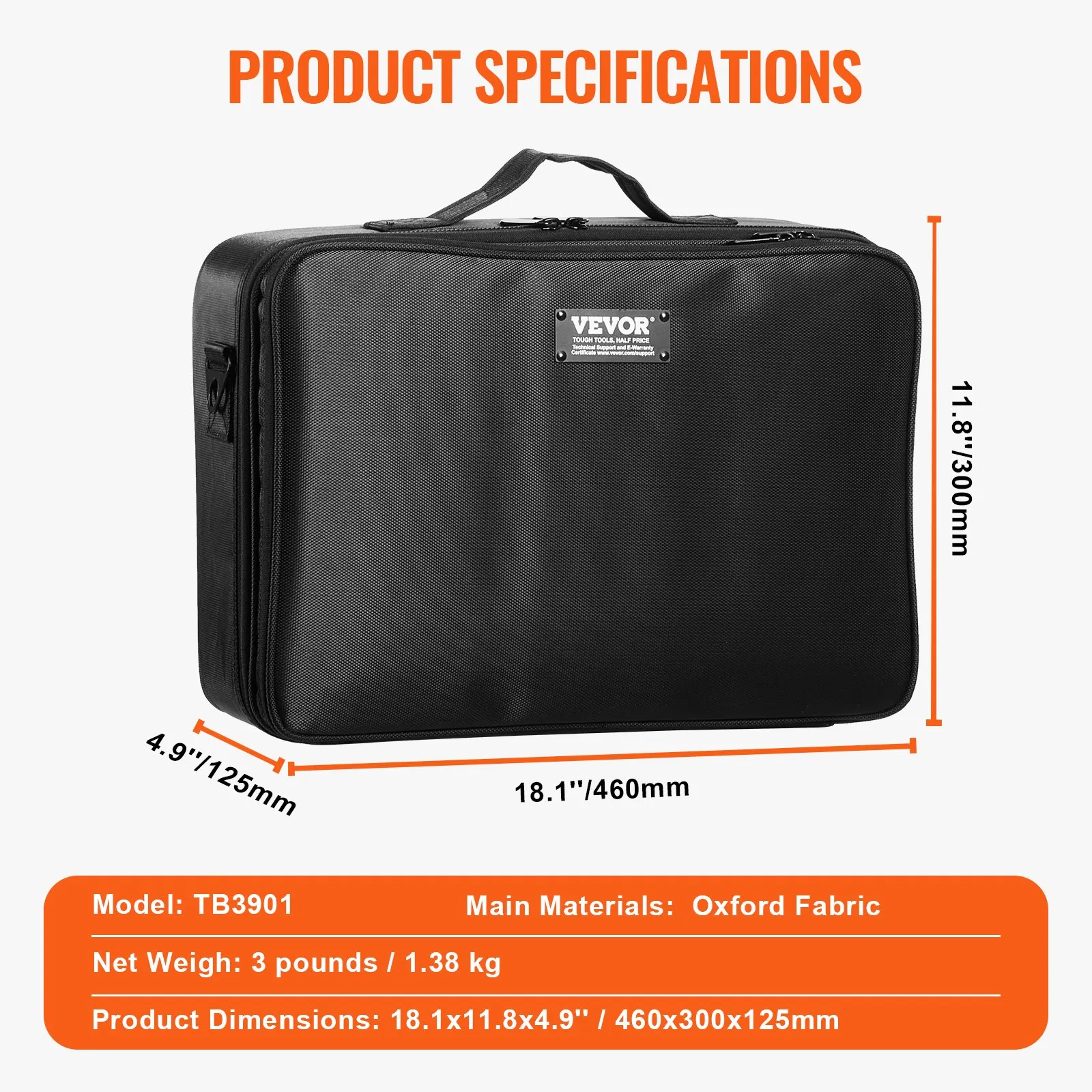 (FINAL PRICES ARE LOWER ON OUR SITE!) VEVOR Makeup Train Case Large Storage 3 Tiers, Convenient Carry With Handle, Strap, Professional Waterproof Oxford Makeup Storage Organizer Box, Heavy Duty Make Up Carrier, Black