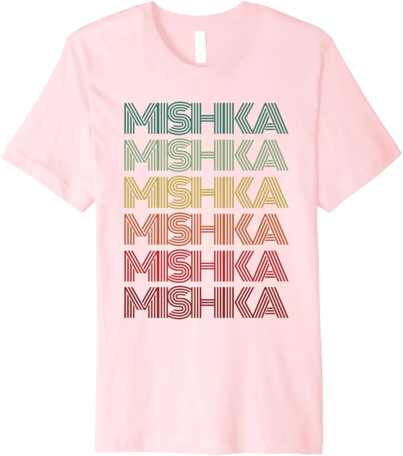 First Name MISHKA Indian Girl Retro Personalized 80's Party Premium T-Shirt