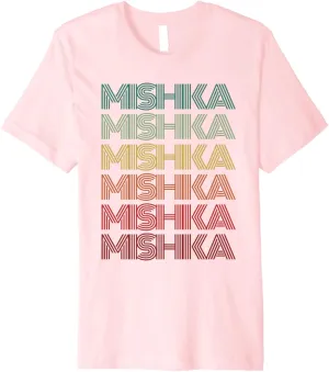 First Name MISHKA Indian Girl Retro Personalized 80's Party Premium T-Shirt