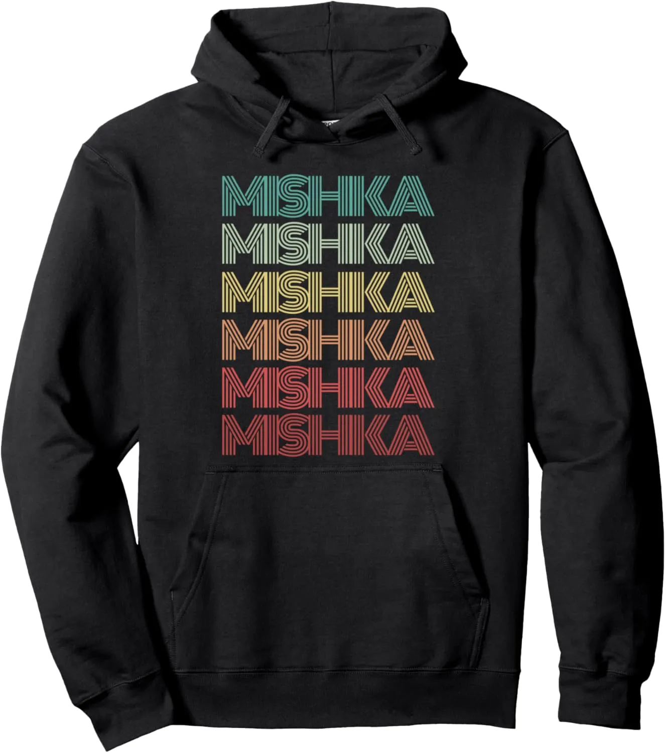First Name MISHKA Indian Girl Retro Personalized 80's Party Pullover Hoodie