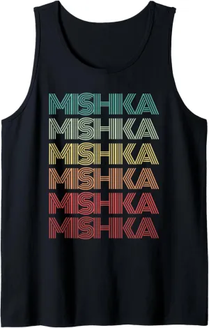 First Name MISHKA Indian Girl Retro Personalized 80's Party Tank Top