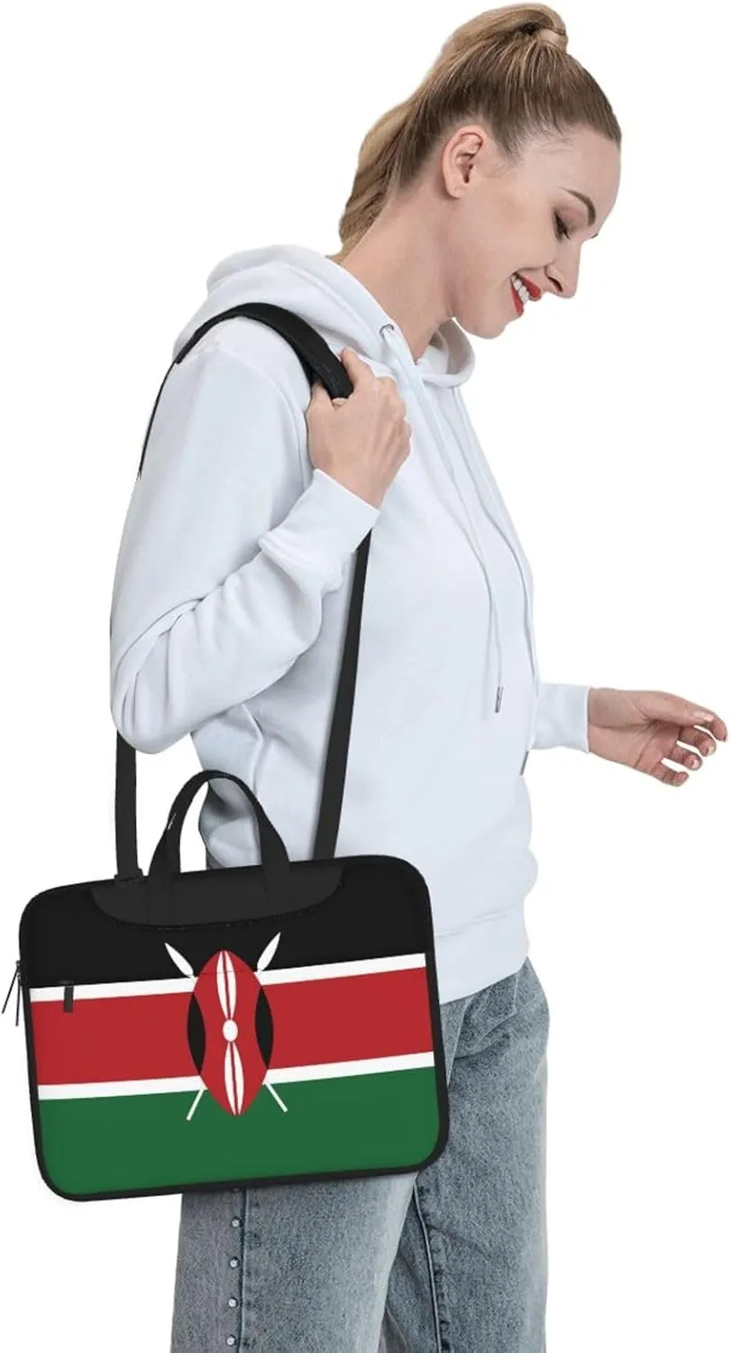 Flag of Kenya Print Trendy Oxford Cloth Laptop Bag - Versatile Laptop Case,Messenger Bag, Shoulder Bag