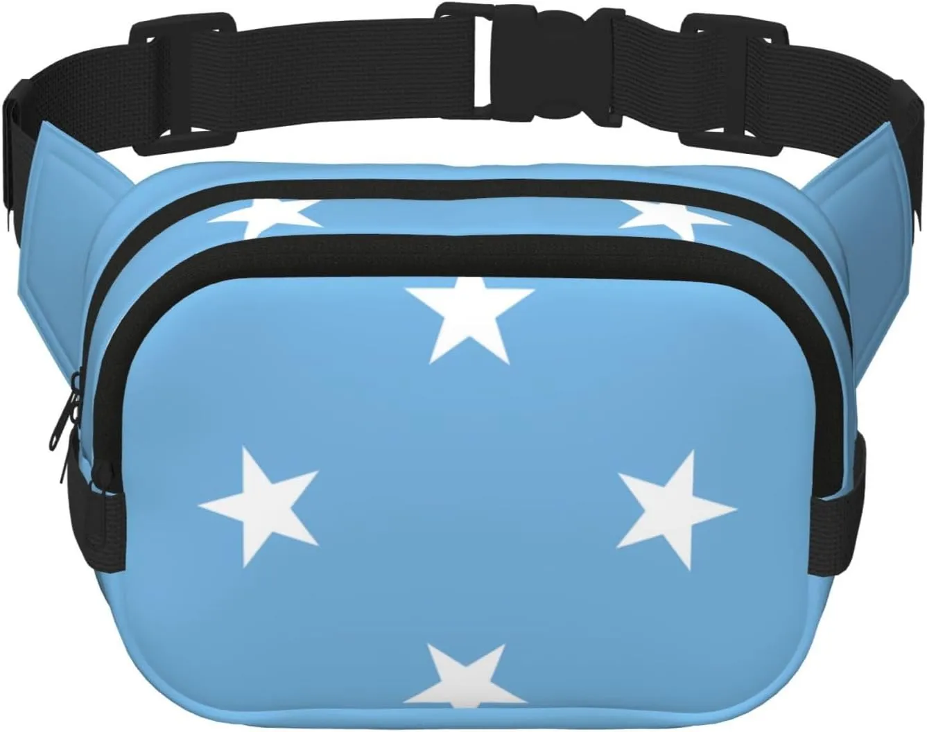 Flag of Micronesia Printed sports waist bag, large capacity storage messenger bag, unisex travel sports essential