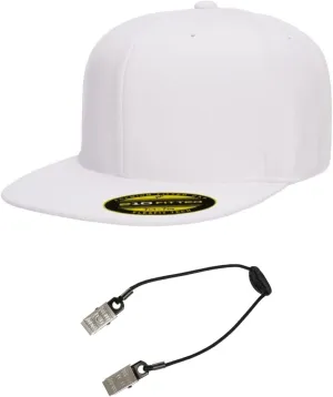 Flexfit Premium 210 Flatbill Fitted Baseball Hat Bundle with THP Cap Catcher