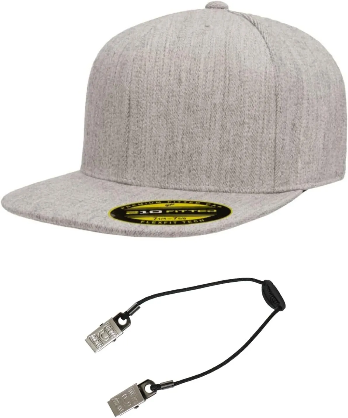 Flexfit Premium 210 Flatbill Fitted Baseball Hat Bundle with THP Cap Catcher