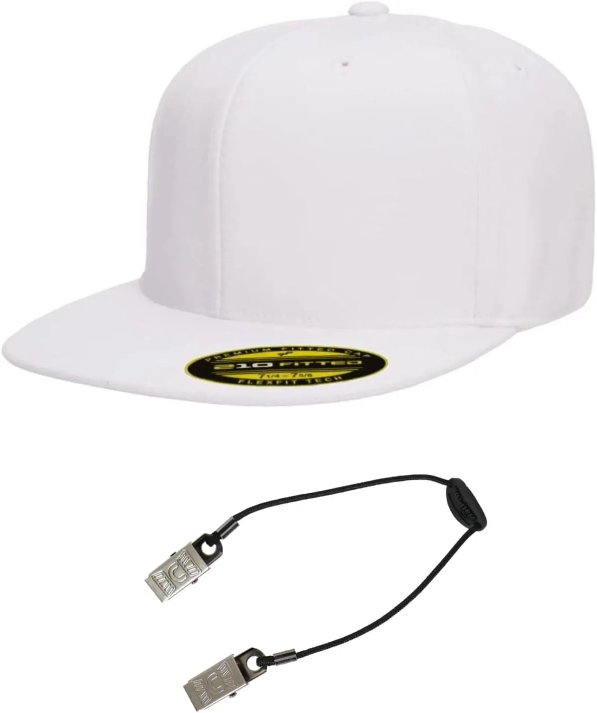Flexfit Premium 210 Flatbill Fitted Baseball Hat Bundle with THP Cap Catcher