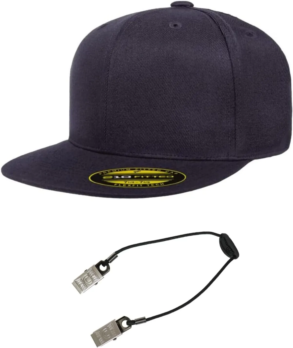 Flexfit Premium 210 Flatbill Fitted Baseball Hat Bundle with THP Cap Catcher