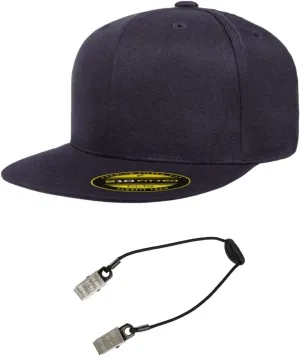 Flexfit Premium 210 Flatbill Fitted Baseball Hat Bundle with THP Cap Catcher