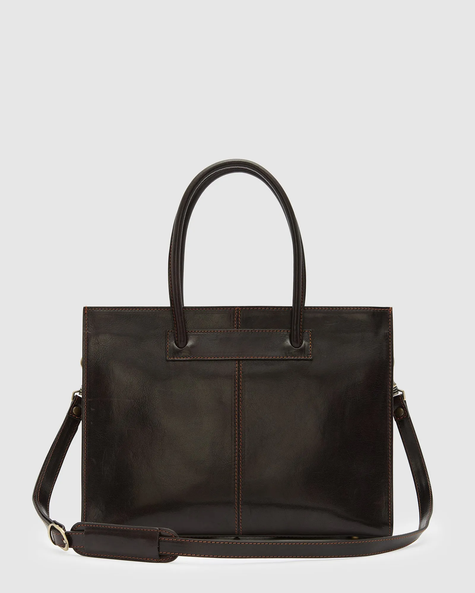 Florence Chocolate - Leather Tote Work Bag