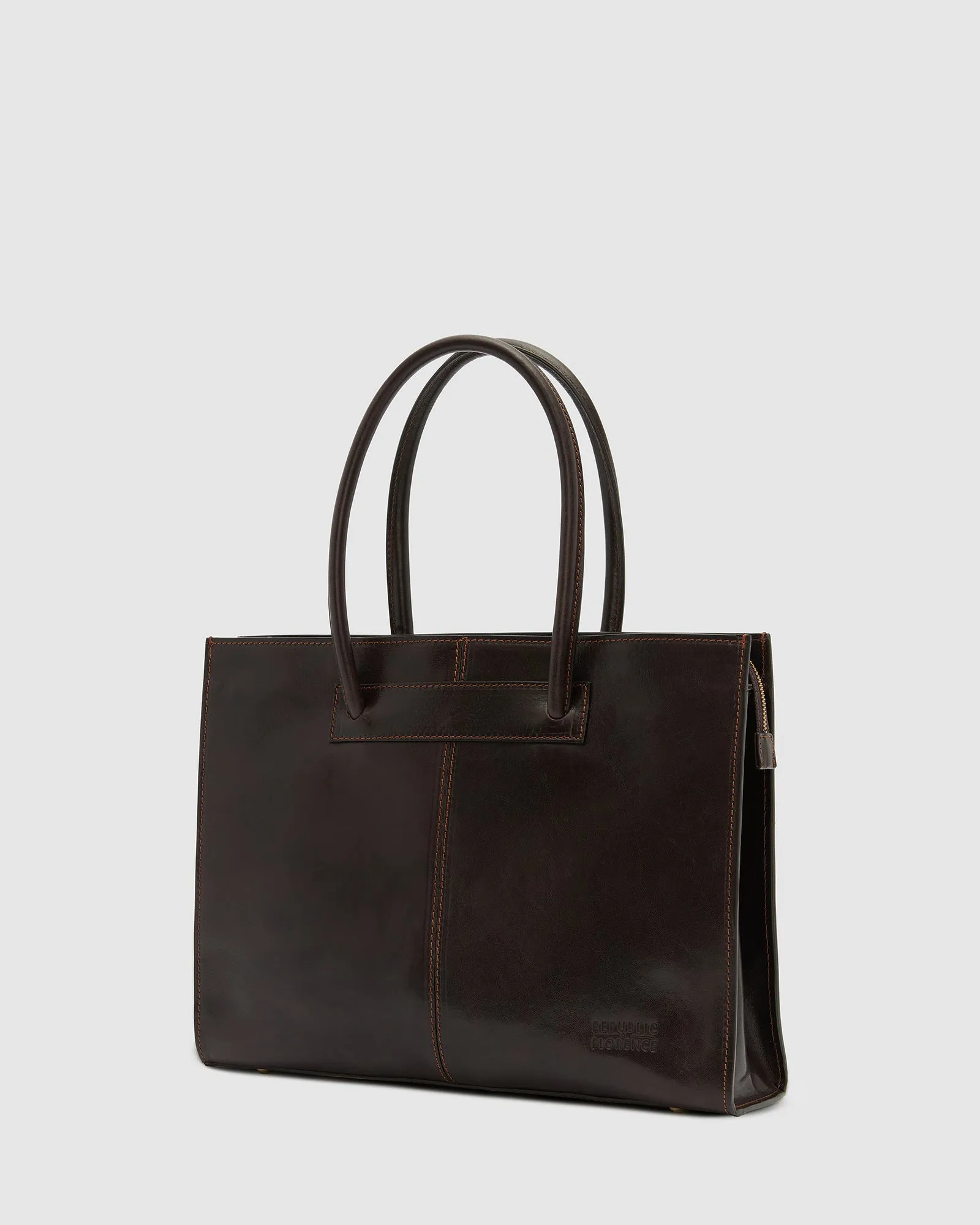 Florence Chocolate - Leather Tote Work Bag
