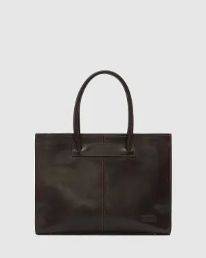 Florence Chocolate - Leather Tote Work Bag