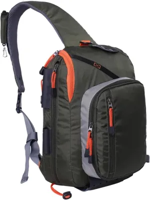 Fly Fishing Pack Fishing Crossbody Sling Tackle Storage Bag(Army Green)