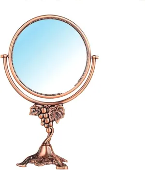 FMURY European Pastoral Princess Small Mirrors Retro Metal Copper Mirrors Circular Desktop Double-Sided Makeup Mirrors