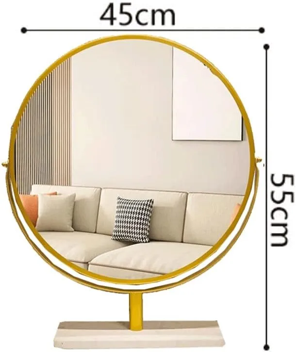 FMURY Makeup Mirrors Desktop High Definition Bedroom Dressing Table Household Large Rotatable Makeup Mirrors(45 * 50cm)