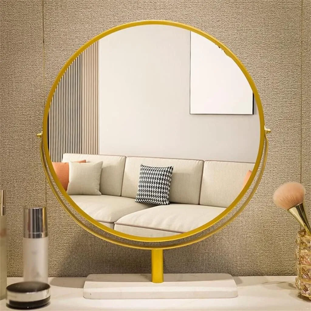 FMURY Makeup Mirrors Desktop High Definition Bedroom Dressing Table Household Large Rotatable Makeup Mirrors(45 * 50cm)