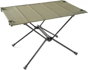 Foldable picnic table, camping table with folding legs, oxford cloth tabletop foldable, lightweight and portable folding table, perfect for camping, hiking, beach, picnic, travel, backyard(Army green)