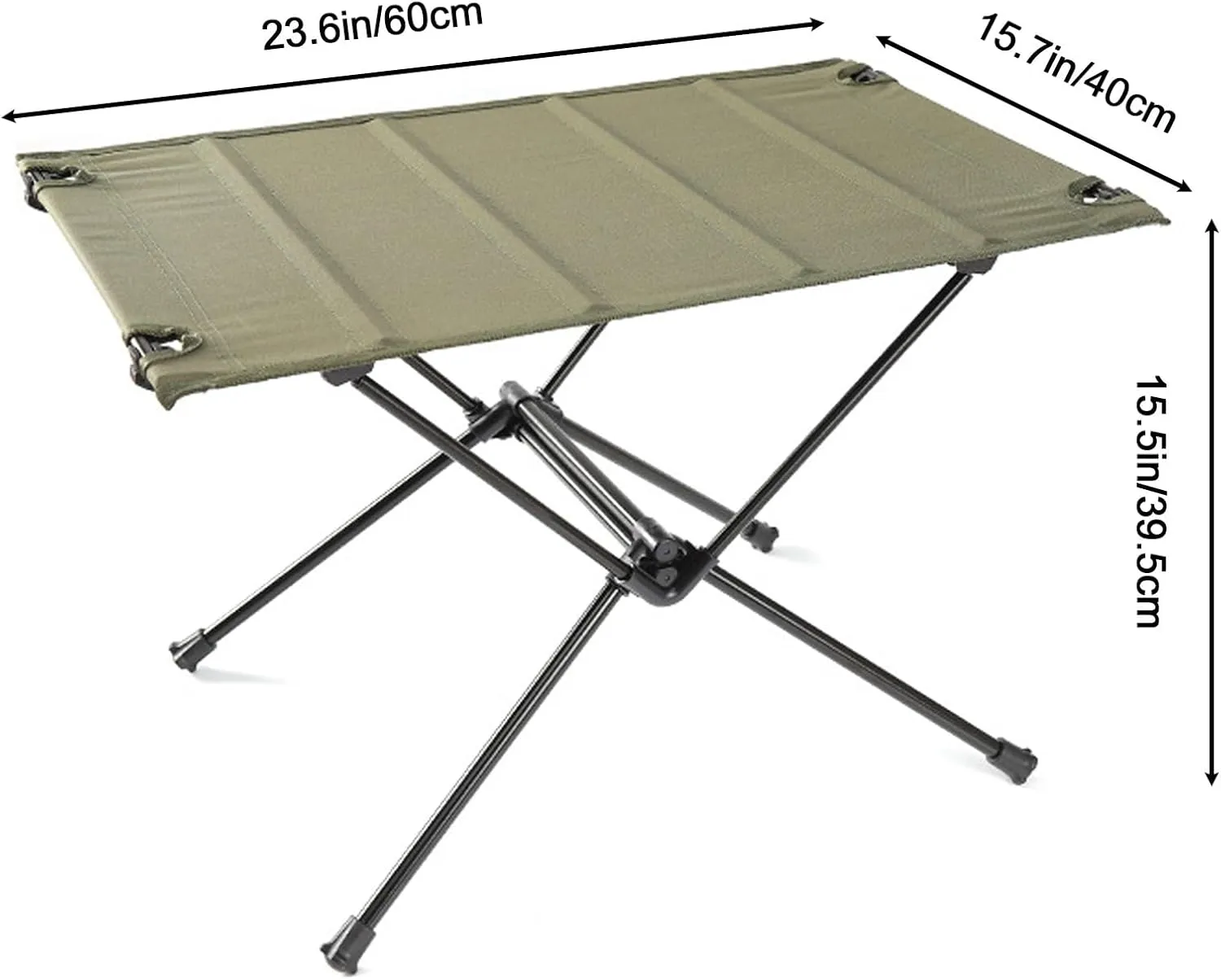 Foldable picnic table, camping table with folding legs, oxford cloth tabletop foldable, lightweight and portable folding table, perfect for camping, hiking, beach, picnic, travel, backyard(Army green)