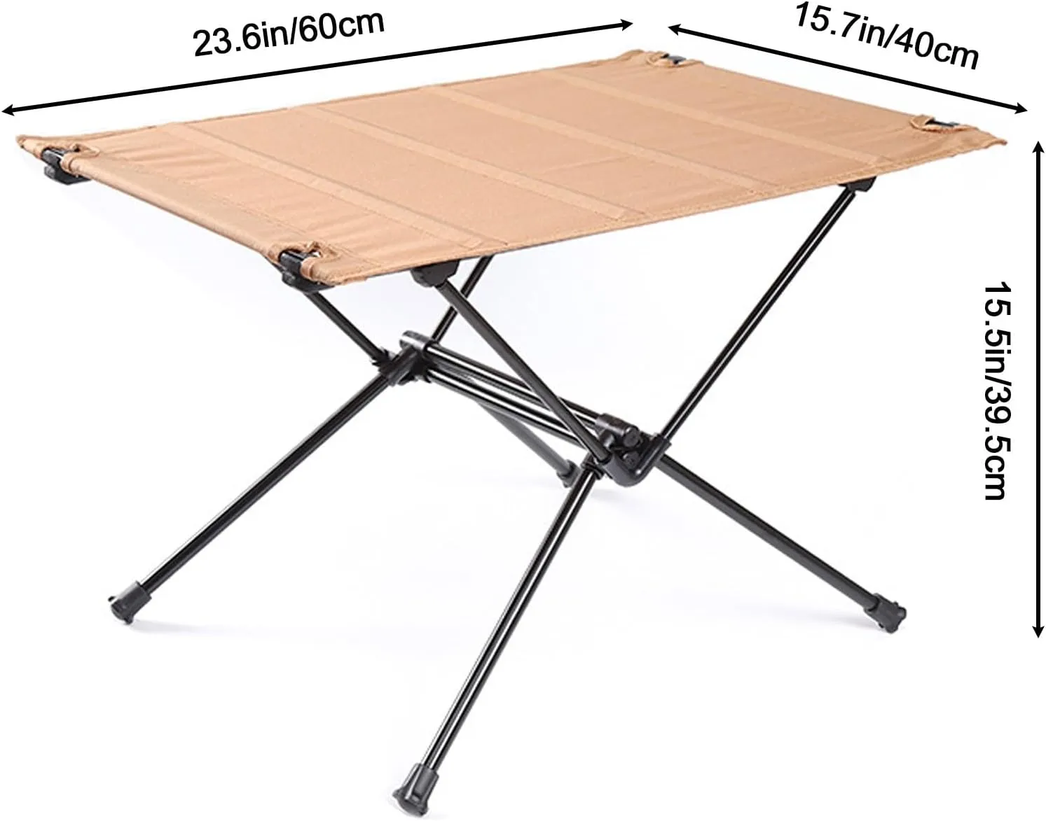 Foldable picnic table, camping table with folding legs, oxford cloth tabletop foldable, lightweight and portable folding table, perfect for camping, hiking, beach, picnic, travel, backyard(Khaki)