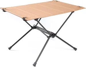 Foldable picnic table, camping table with folding legs, oxford cloth tabletop foldable, lightweight and portable folding table, perfect for camping, hiking, beach, picnic, travel, backyard(Khaki)