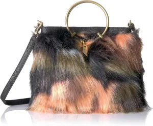 Foley   Corinna Faux Fur Ring Crossbody Foldover Tote
