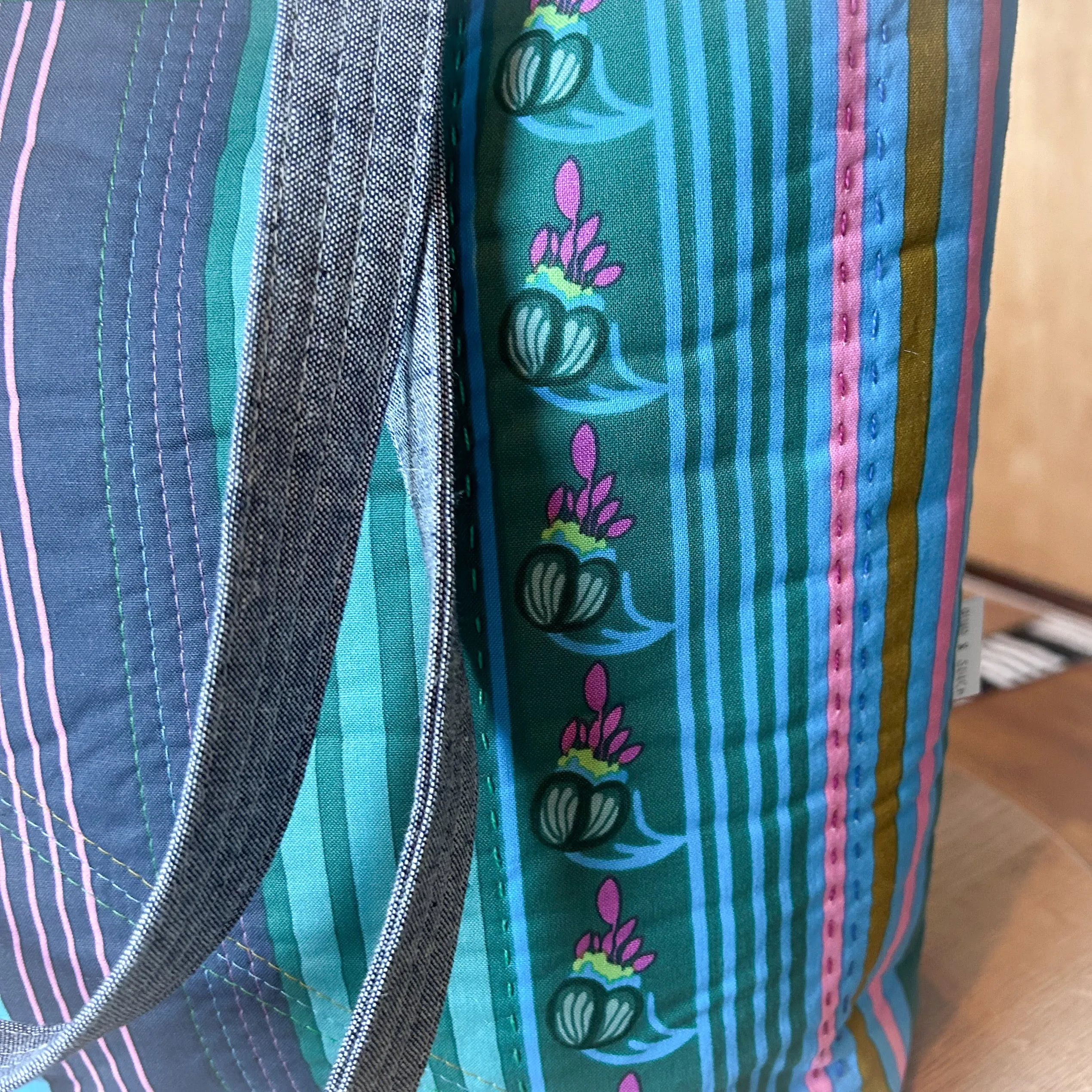 Forest Rhythm Hand Quilted Tote