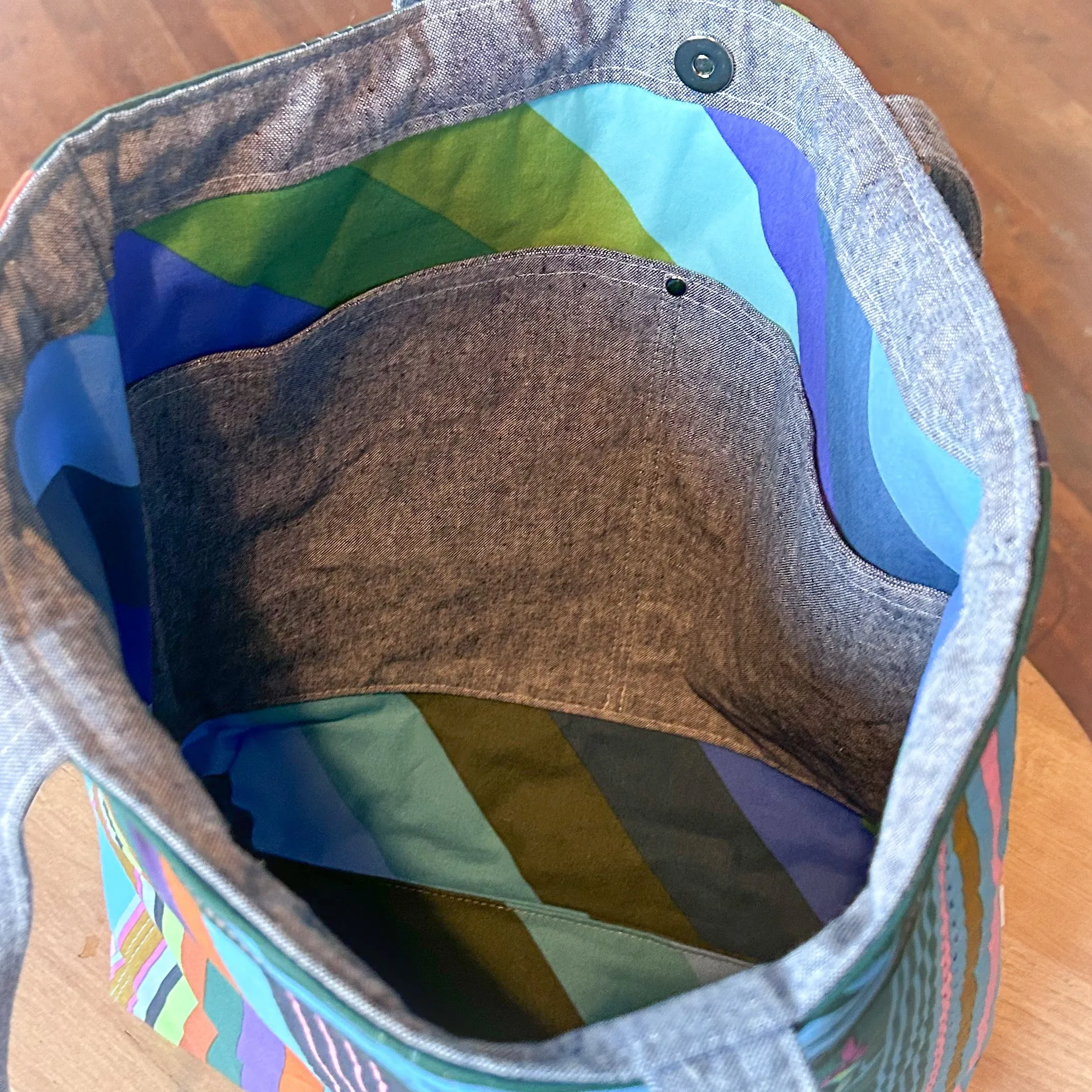 Forest Rhythm Hand Quilted Tote