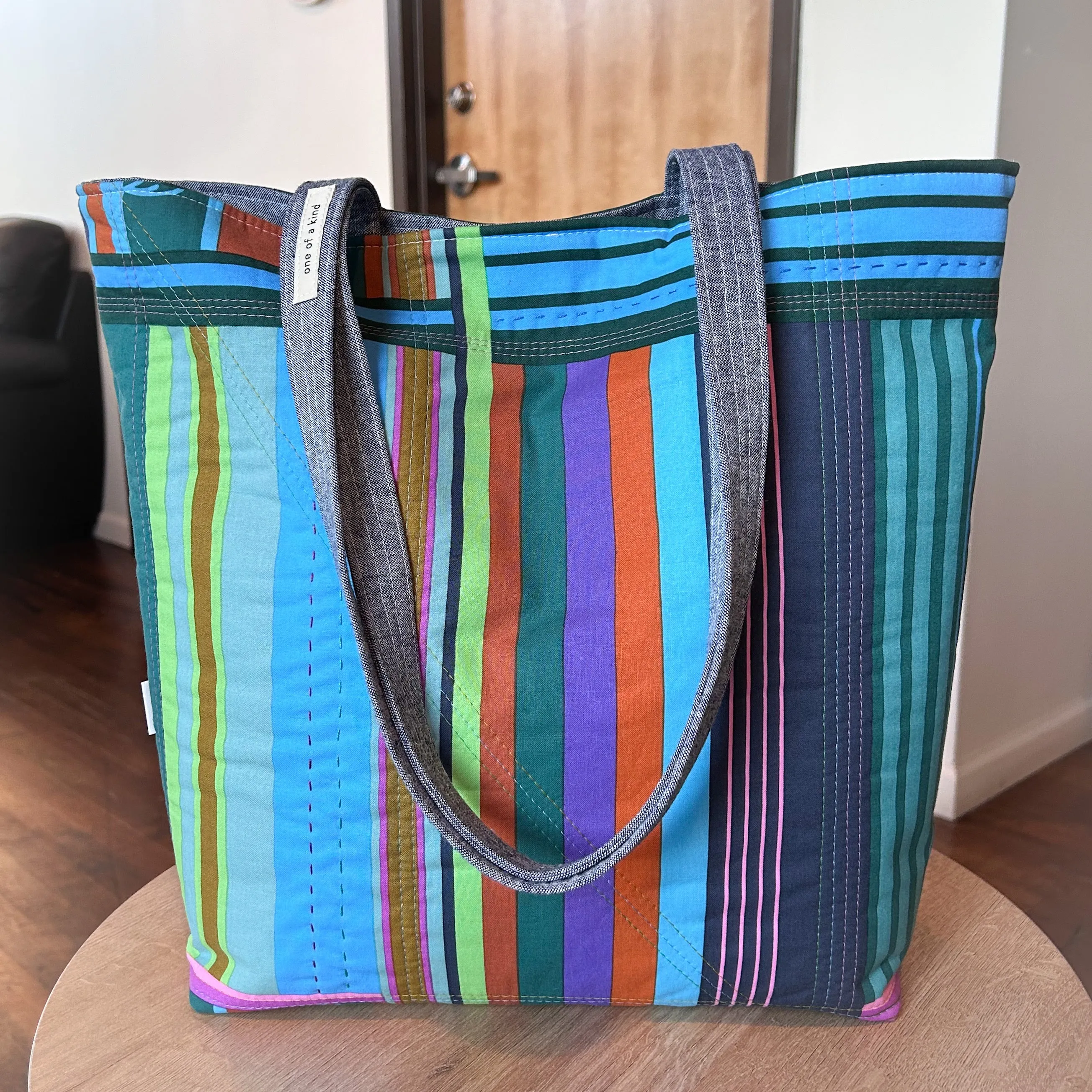 Forest Rhythm Hand Quilted Tote