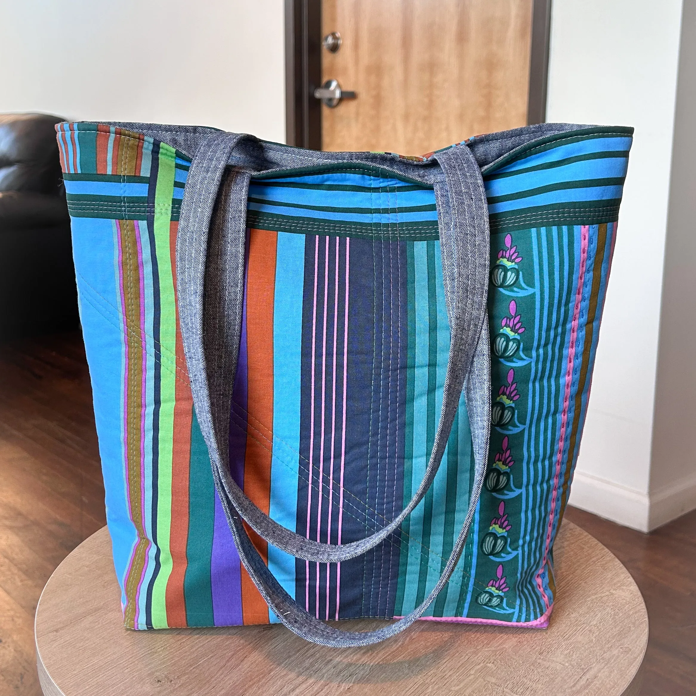Forest Rhythm Hand Quilted Tote