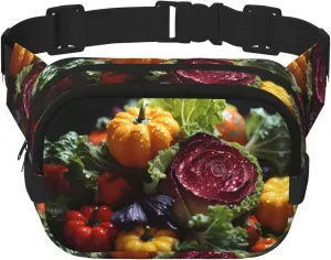 Fresh Cabbage Printed multifunctional waist bag, unisex trendy messenger bag, travel sports storage bag
